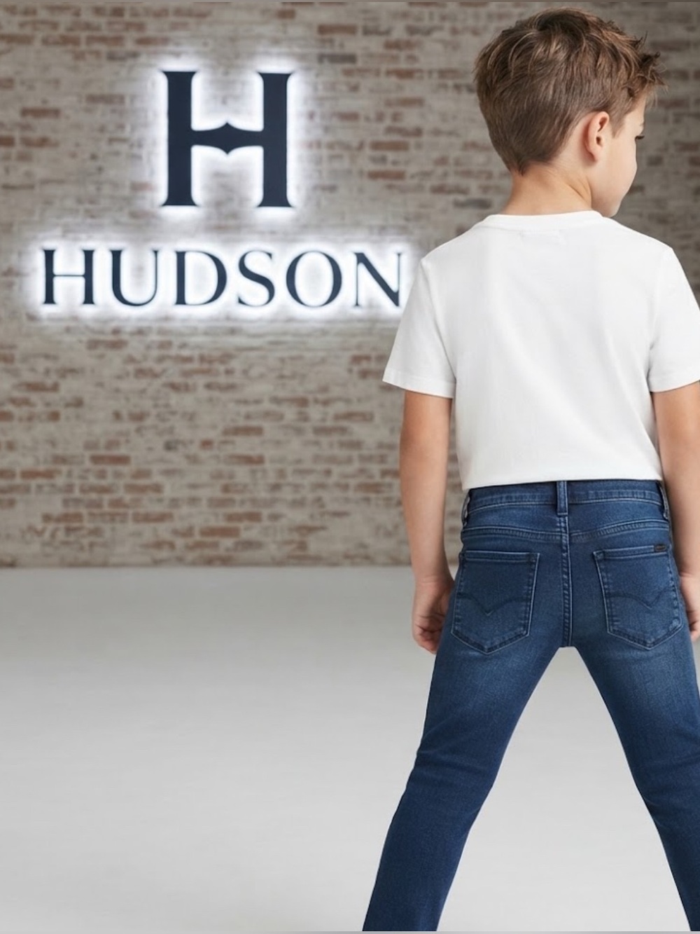 Authentic Hudson boys designer Jeans skinny stretch denim sz boys 5
